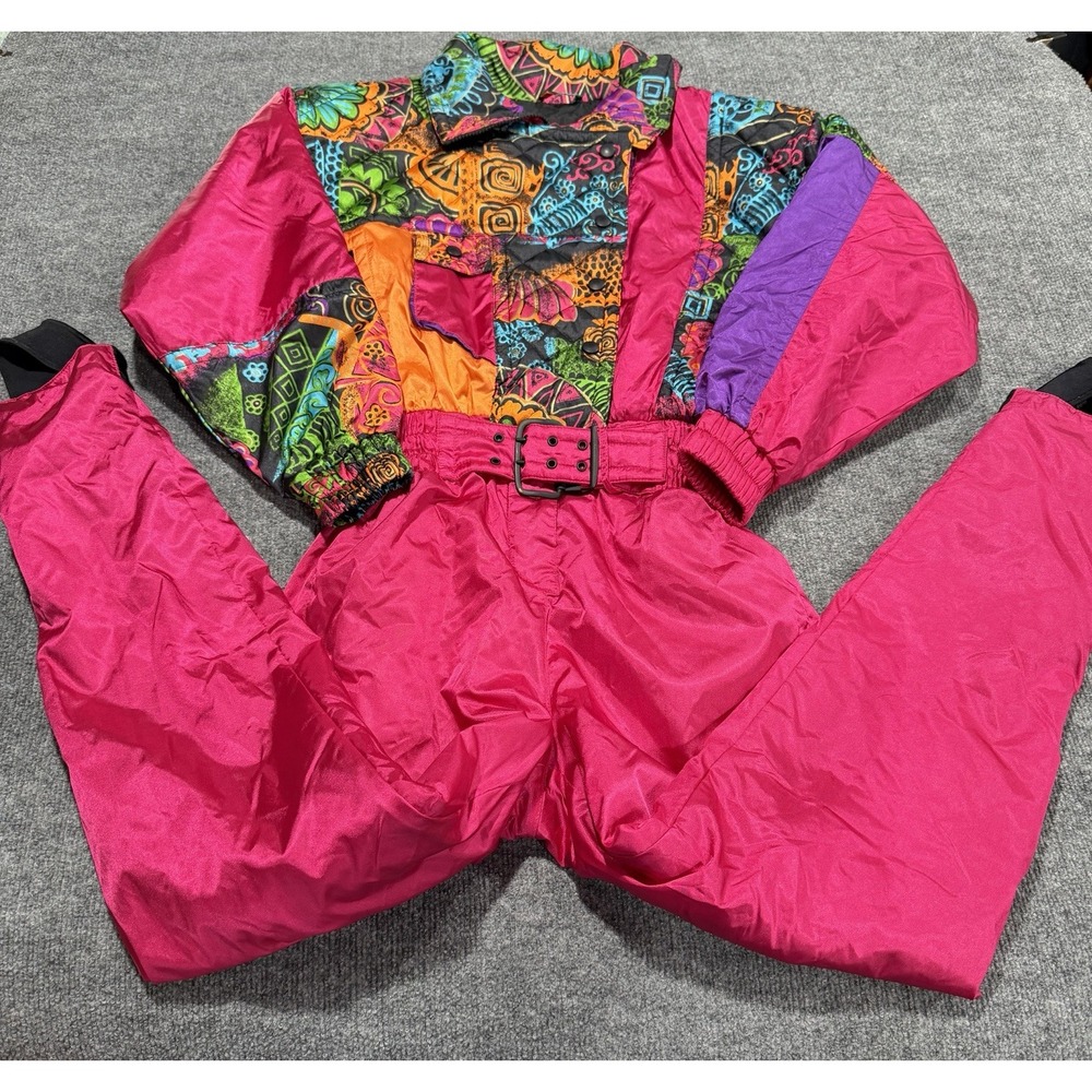 Vintage Snuggler Ski/snow Suit Size 4 Retro Neon 80's Pink Orange Purple